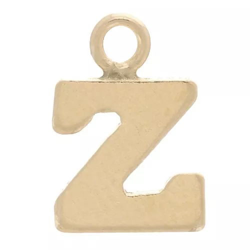 Ciondolo lettera alfabeto 8 mm con anello chiuso - Z - Gold filled light x1