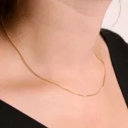 Girocollo regolabile maglia veneziana 0.8 mm - Gold filled x48cm