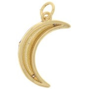 Pendente mezza luna con Ossido di zirconio e resina epossidica 21x12mm Dorato Blu Cristallox1