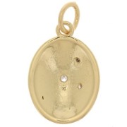 Pendente mistico ovale con Ossido di zirconio e resina epossidica 16x11 mm - Oro - Nero