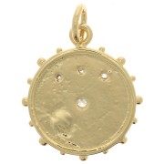 Pendente occhio mistico con Ossido di zirconio e resina eposs. 18x16 mm -Dorato- Nero x1