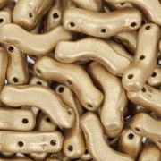 Perline in vetro Bridge 3 fori 3x12 mm - Gold Mat x10g|raw }}