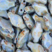 Perline in vetro Navettee 3 fori 6x12 mm - Sage x10g|raw }}