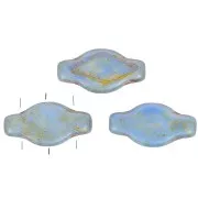 Perline in vetro Navettee 3 fori 6x12 mm - Sage x10g