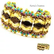 Perline in vetro Navettee 3 fori 6x12 mm - Sage x10g