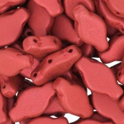 Perline in vetro Navettee 3 fori 6x12 mm - Red Metallic Mat x10g|raw }}