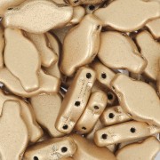 Perline in vetro Navettee 3 fori 6x12 mm - Gold Mat x10g|raw }}