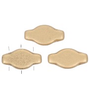Perline in vetro Navettee 3 fori 6x12 mm - Gold Mat x10g