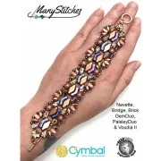 Perline in vetro Navettee 3 fori 6x12 mm - Gold Mat x10g