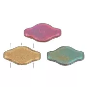 Perline in vetro Navettee 3 fori 6x12 mm - Metallic Iris Mat x10g