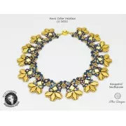 Perline in vetro Navettee 3 fori 6x12 mm - Metallic Iris Mat x10g