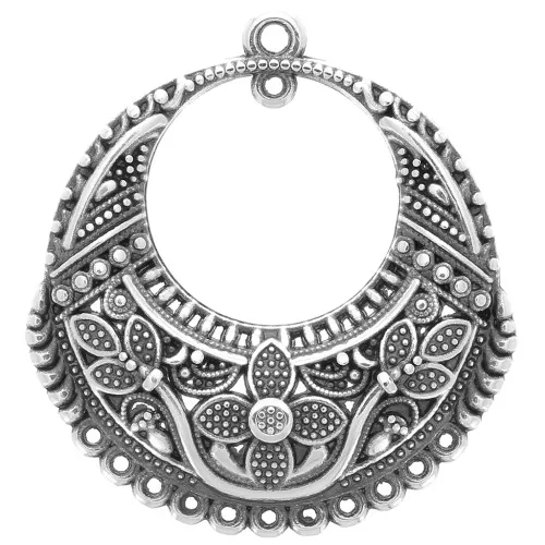 Pendente lampadario rotondo orientale 30 mm - Placcatura argento antico x1