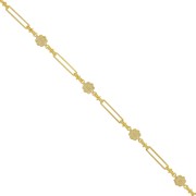 Catena rettangolare creativa con piccoli fiori 6.2 mm - Dorato x50cm|raw }}