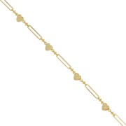 Catena rettangolare creativa con piccoli cuori 6 mm -Dorato x50cm|raw }}