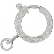 Chiusura a molla 15 mm - motivo etnico - con anello aperto - Argento 925 x1|raw }}
