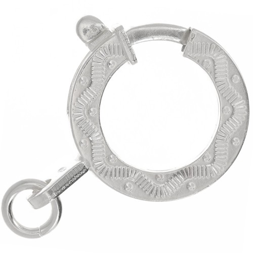 Chiusura a molla 15 mm - motivo etnico - con anello aperto - Argento 925 x1