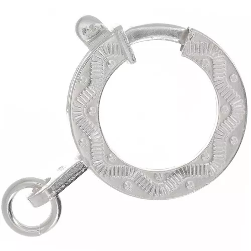 Chiusura a molla 15 mm - motivo etnico - con anello aperto - Argento 925 x1