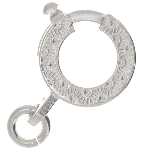 Chiusura a molla 10 mm - motivo etnico - con anello aperto - Argento 925 x1