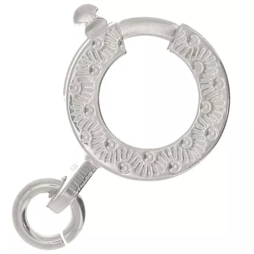 Chiusura a molla 10 mm - motivo etnico - con anello aperto - Argento 925 x1