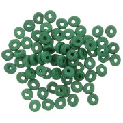 Perline rotonde in ceramica Heishi 5.3x2.5 mm - Verde abete mat x30