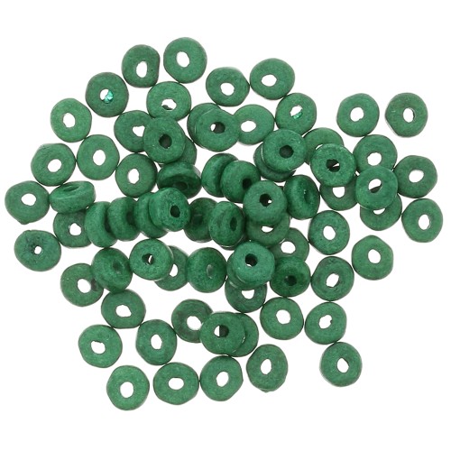Perla in ceramica Heishi 5,3x2,5 mm - Verde abete opaco x30