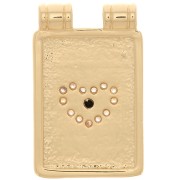 Pendente a forma di cuore con Ossido di zirconio 20x13 mm -Dorato - Cristallo x1