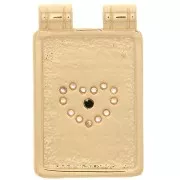 Pendente a forma di cuore con Ossido di zirconio 20x13 mm -Dorato - Cristallo x1