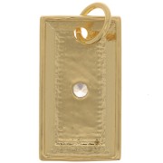 Pendente con stella e luna con Ossido di zirconio 22x13 mm -Dorato - Cristallo x1