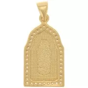 Pendente religioso - motivo Vergine - con Ossido di zirconio 24x13 mm -Dorato - Cristallo x1