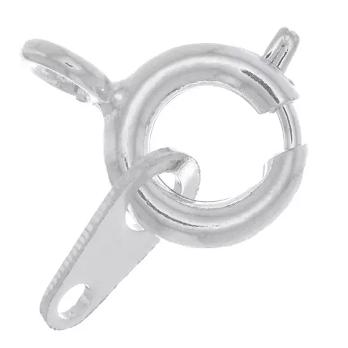 Chiusura a molla da 6 mm con etichetta - Argento x1