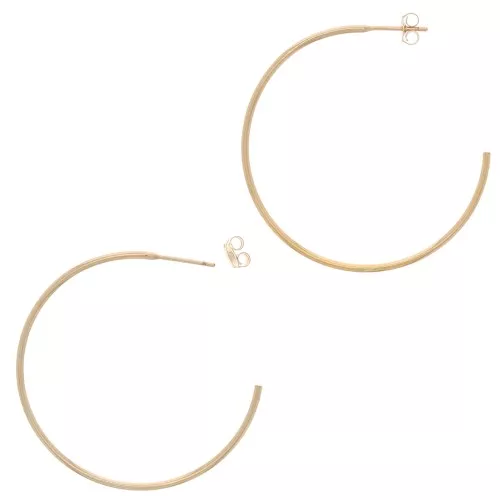 Orecchini cerchio da decorare 38 mm - Gold filled x2