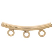 Tubo con 3 anelli 20x6 mm per cordone da 1,5 mm - Gold filled x1