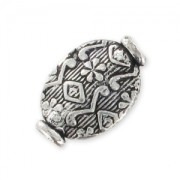 Oliva mm. 14x9 argentato brunito x1