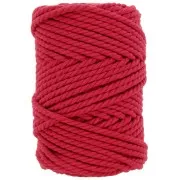Gomitolo di cordone di cotone per macramè 5mm - Rosso x50m