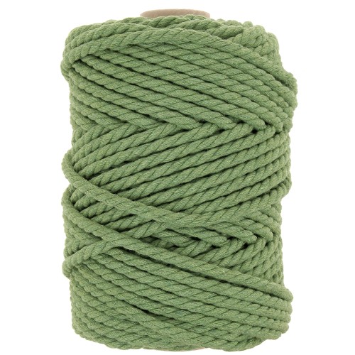 Gomitolo di cordone di cotone Macramé da 5 mm - Verde Eucalipto x50m