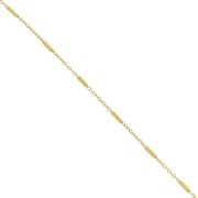 Catena Forzatina con tubi 1,2 mm - Argento 925 dorato con oro finox50cm