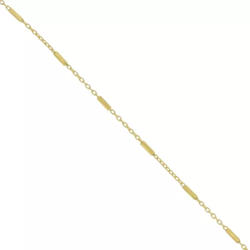 Catena Forzatina con tubi 1,2 mm - Argento 925 dorato con oro finox50cm