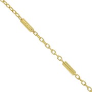 Catena Forzatina con tubi 1,2 mm - Argento 925 dorato con oro finox50cm