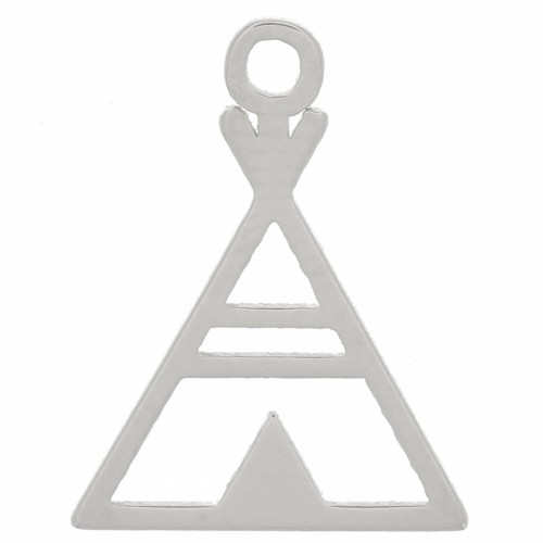 Ciondolo triangolo etnico - tipi - 13x10 mm in Argento 925 X1