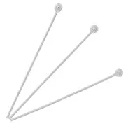 Chiodini a testa pallina 25x0,40 mm in argento 925 x10