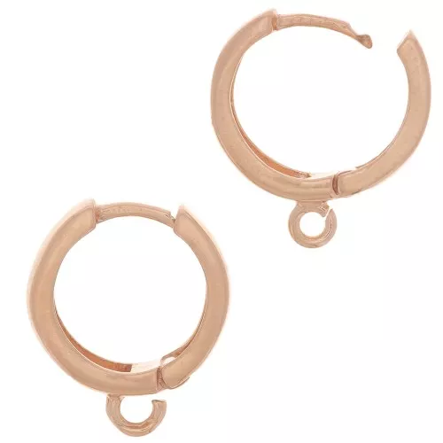 Monachelle con anello aperto 13 mm - Argento 925 Dorato rosa x2