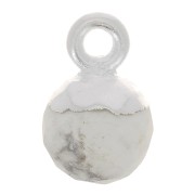 Ciondolo pallina sfaccettato 6 mm -Gemma- Argento 925 - Howlite x1
