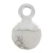 Ciondolo pallina sfaccettato 6 mm -Gemma- Argento 925 - Howlite x1