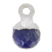 Ciondolo pallina sfaccettato 6 mm -Gemma-Argento 925 - Sodalite x1