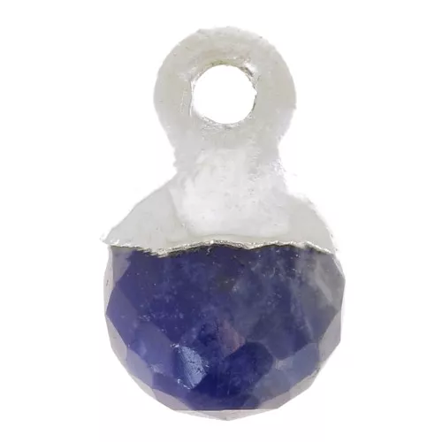 Ciondolo pallina sfaccettato 6 mm -Gemma-Argento 925 - Sodalite x1