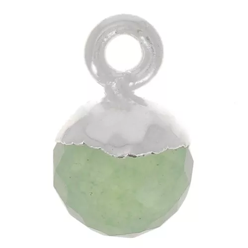 Ciondolo pallina sfaccettato 6 mm -Gemma- Argento 925 - Aventurina x1