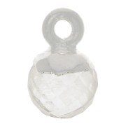 Ciondolo pallina sfaccettato 6 mm -Gemma-Argento 925 - Cristallo di rocca x1|raw }}