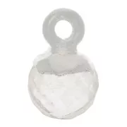 Ciondolo pallina sfaccettato 6 mm -Gemma-Argento 925 - Cristallo di rocca x1