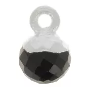Ciondolo pallina sfaccettato 6 mm -Gemma- Argento 925 - Onice nero x1