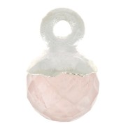 Ciondolo pallina sfaccettato 6 mm -Gemma- Argento 925 - Quarzo rosa x1